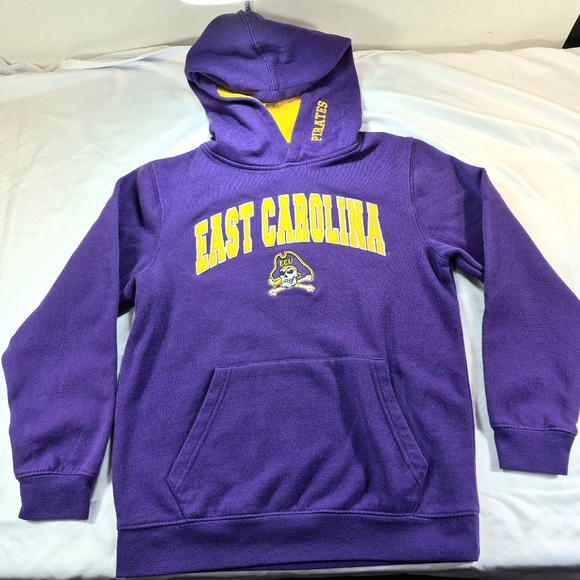 Starter Athletics ECU Pirates Arch Logo Pullover Hoodie Youth M 12-14 Purple - Picture 5 of 10